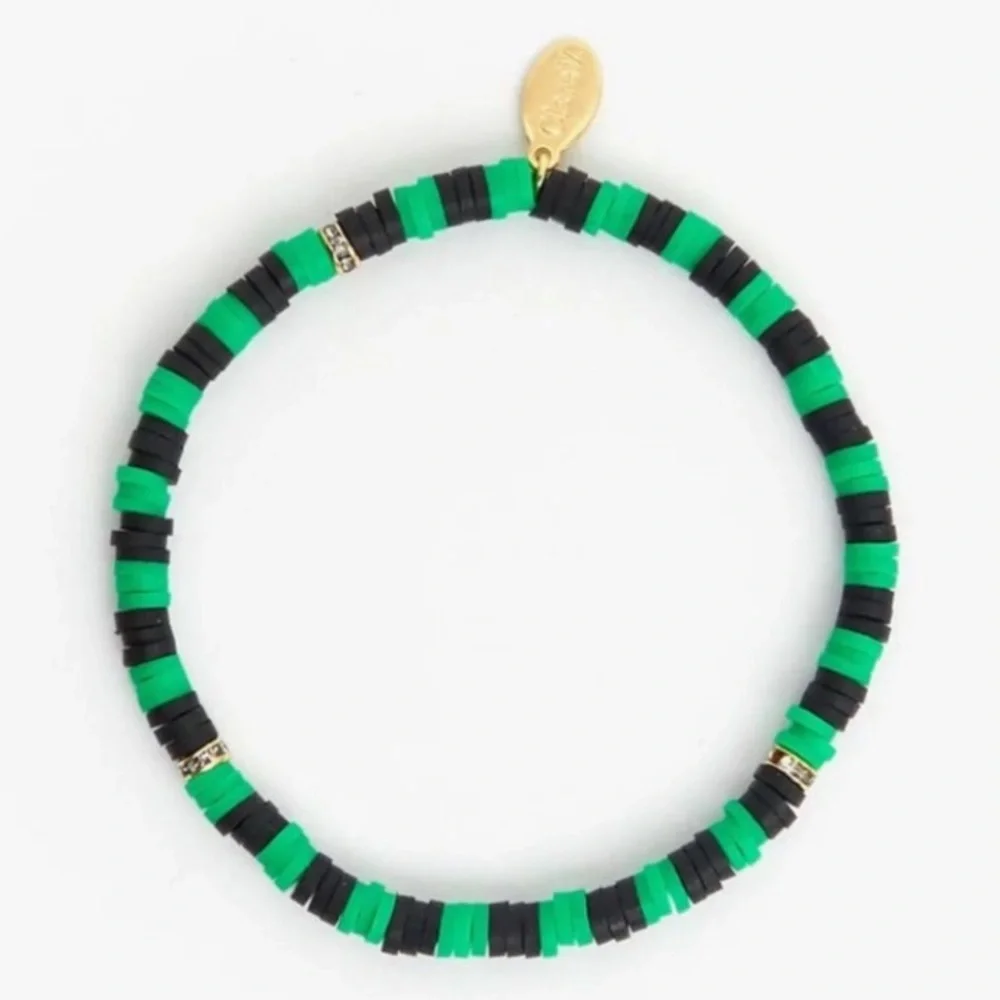 Clare V Beaded Disc Stretch bracelet NWT